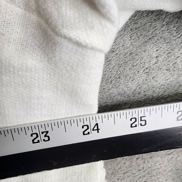 Womens White Chicos Zenergy Hooded Open Front Cardigan Sweater Rolled Sleeves 4 - Picture 6 of 8